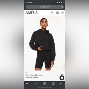 TNA Cozy Fleece Boyfriend Shrunken Hoodie (size;S)